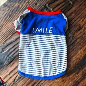 🐶 Dog Shirt Blue Stripes Smile Baseball Style ED Ellen Degeneres